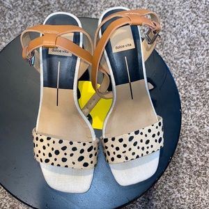 Dolce vita leopard heeled sandals